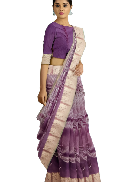 PURPLE TUSSAR SILK SAREE